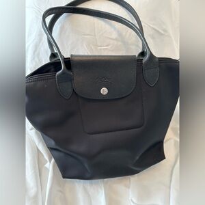 All Black Longchamp Tote Bag, medium size